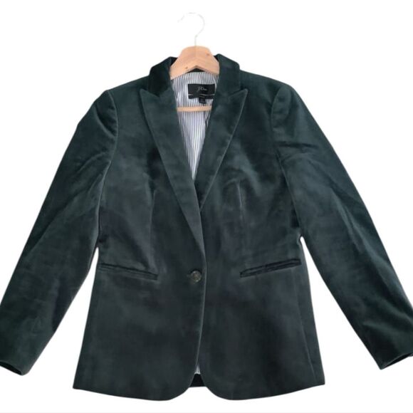 J. Crew Parke Black Velvet Blazer Suit Jacket Size 2 - Picture 5 of 12